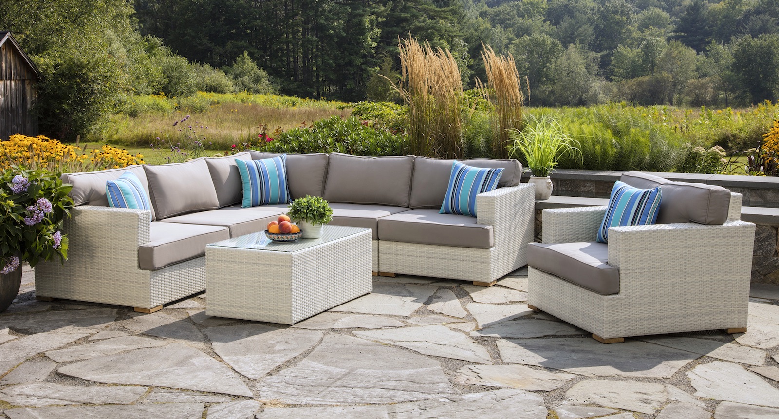 time with the wicker outdoor furniture